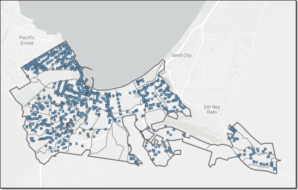 Monterey’s urban infrastructure demonstrating the implementation of stormwater management tools.